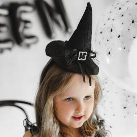 Hårbøjle med Heksehat Sort