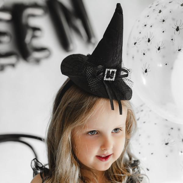 Hårbøjle med Heksehat Sort
