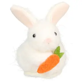 H&aelig;ngende Hvid Kanin 6x8 cm