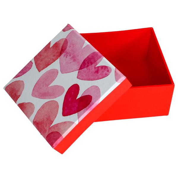 Gaveæske Hjerter 10x10x5 cm
