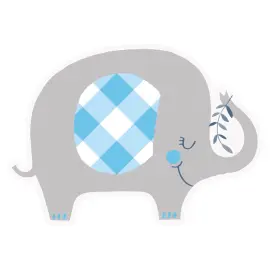 Babyshower Invitationskort Elefant Bl&aring;