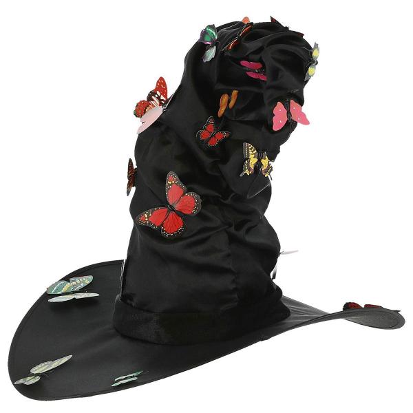 Sort Heksehat med Sommerfugle