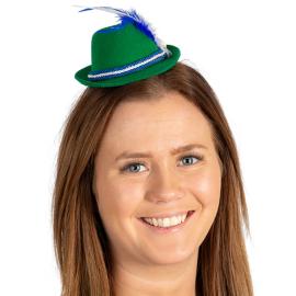 Oktoberfest Hårbøjle med Tyrolerhat Mørkegrøn