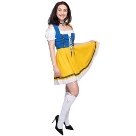 Oktoberfest Dirndl Blå/Gul/Hvid