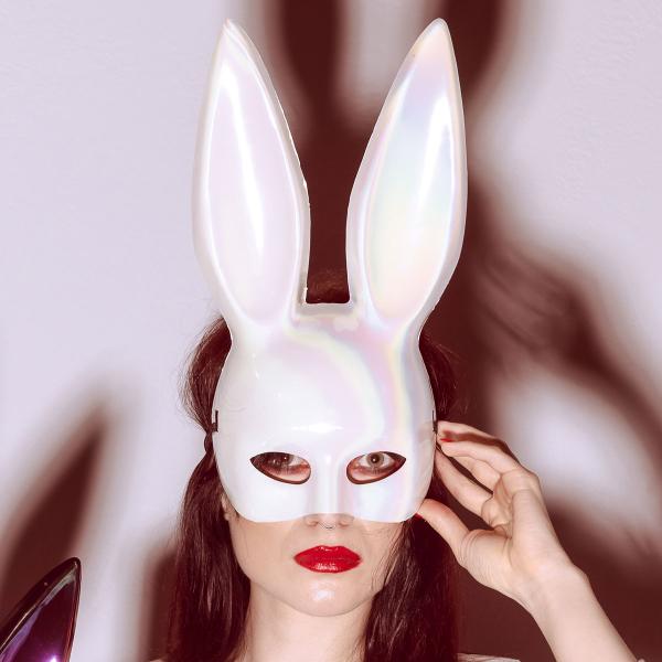 Kaninmaske Iriserende Hvid