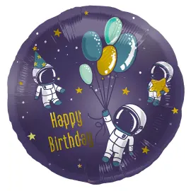 Folieballon Happy Birthday Astronaut