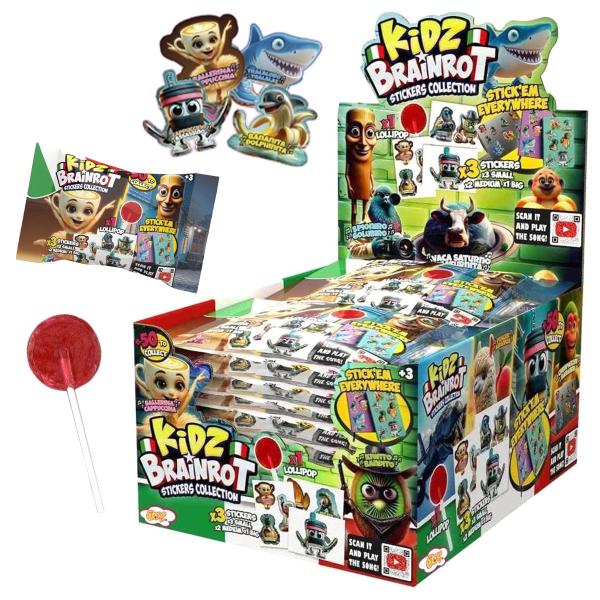 Kidz Brainrot Klistermærker og Slikkepind
