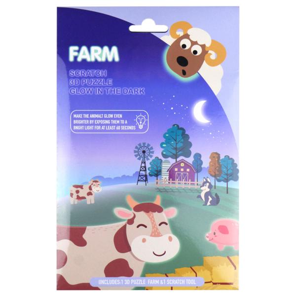 3D Skrabe Puslespil Bondegårdsdyr