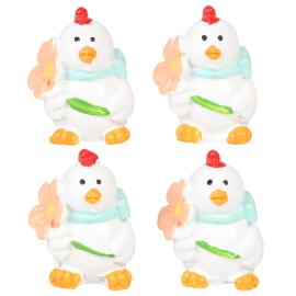 H&oslash;ne Hvid 2x3 cm 4-pak