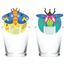 Glasmark&oslash;rer Insekter 6-pak