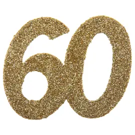 Glitterkonfetti 60 &Aring;r Guld