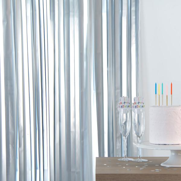 Party Forhæng Mat Sølv 200x100 cm