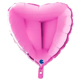 Hjerte Folieballon Fuchsia
