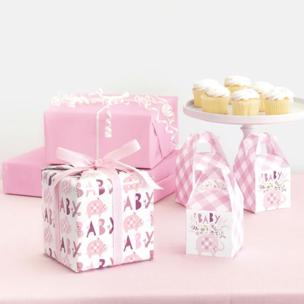 Babyshower Gaveæsker Elefant Pink