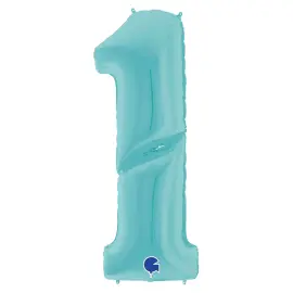 Kæmpestor Talballon Pastel Blå