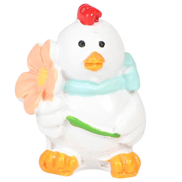 Høne Hvid 2x3 cm 4-pak