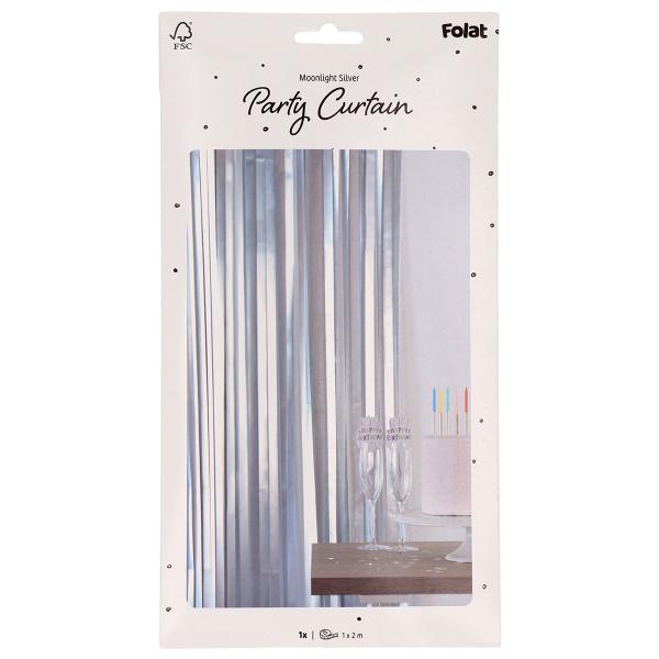 Party Forhæng Mat Sølv 200x100 cm