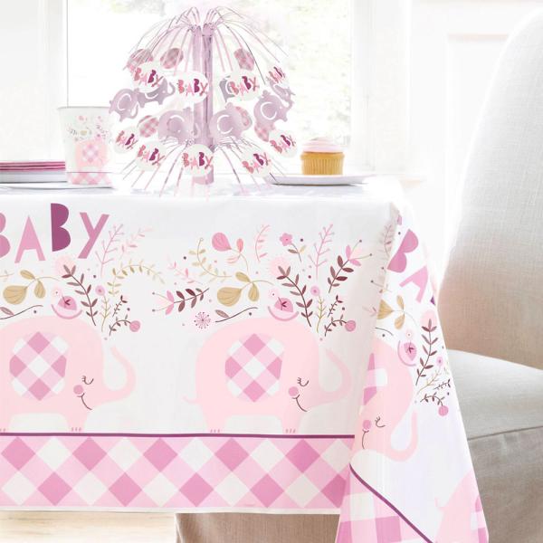 Babyshower Gavepapir Elefant Pink