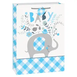 Babyshower Gavepose Elefant Bl&aring;