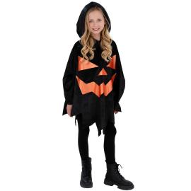 Sort Poncho Halloweengræskar Børn