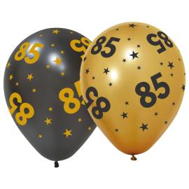 Latexballoner med Stjerner & Tallet 85 6-pak