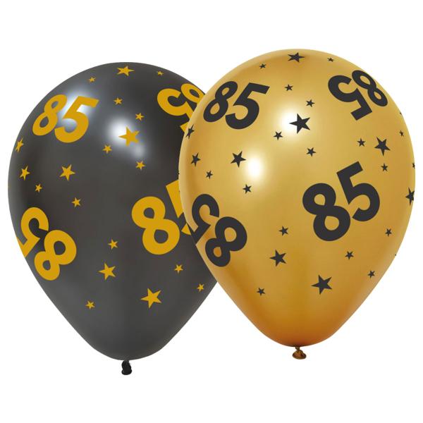 Latexballoner med Stjerner & Tallet 85 6-pak