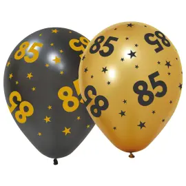 Latexballoner med Stjerner & Tallet 85 6-pak