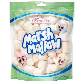 Marshmallows Hjerter Lyser&oslash;d/Hvid 90g