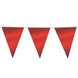 Flagguirlande Metallic Rød Stor