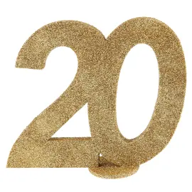 Glitrende 20 Års Bordpynt Guld