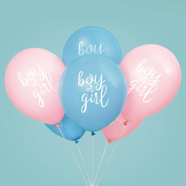 Boy or Girl Balloner Blå & Pink