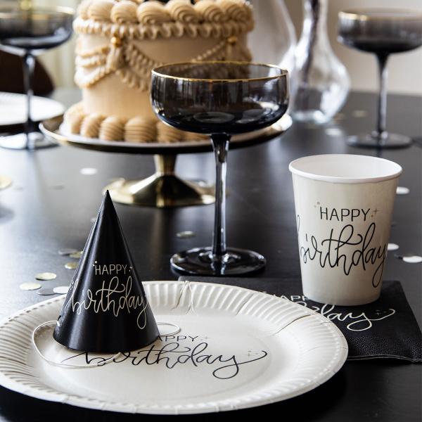 Servietter Happy Birthday Sort 20-pak