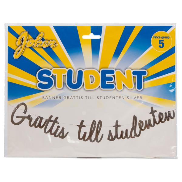 Guirlande Grattis Till Studenten Sølv