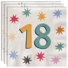 Servietter med Stjerner 18 år 20-pak
