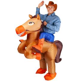 Oppustelig Ridende Hest Kostume