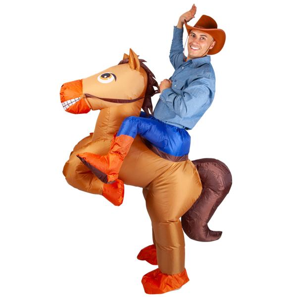 Oppustelig Ridende Hest Kostume