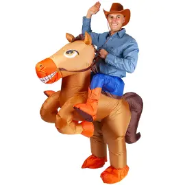 Oppustelig Ridende Hest Kostume