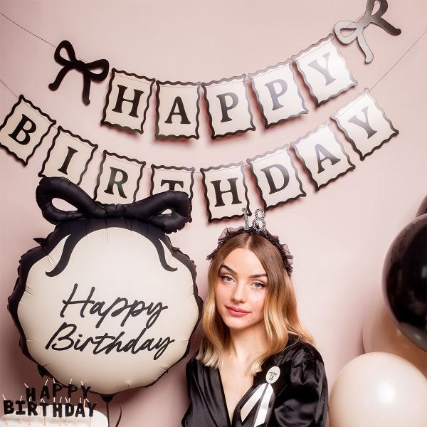 Happy Birthday Guirlande med Sløjfer 1 m