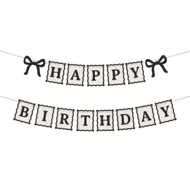 Happy Birthday Guirlande med Sl&oslash;jfer 1 m