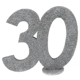 Glitrende 30 År Dekoration Sølv