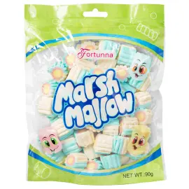Marshmallows Bl&aring;/Hvide Blomster 90g