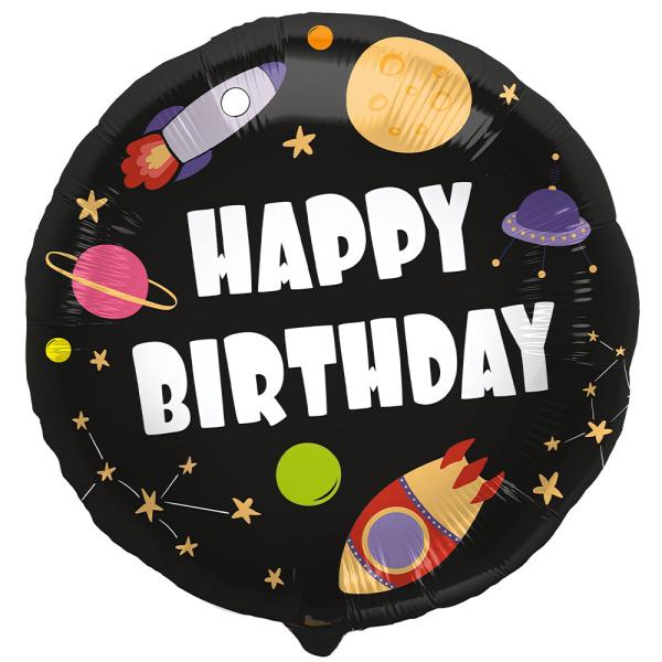 Folieballon Happy Birthday Rummet