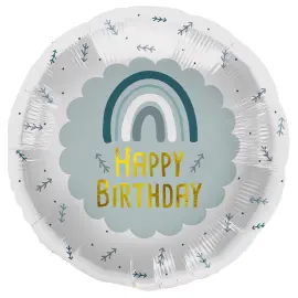 Folieballon Happy Birthday Rengbue Blå