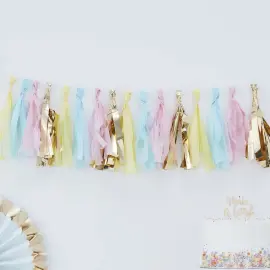 Guirlande Kvaster Guld & Pastel Farver