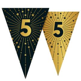Vimpelguirlande med Stjerner og Tallet 5