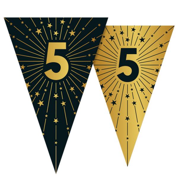 Vimpelguirlande med Stjerner og Tallet 5