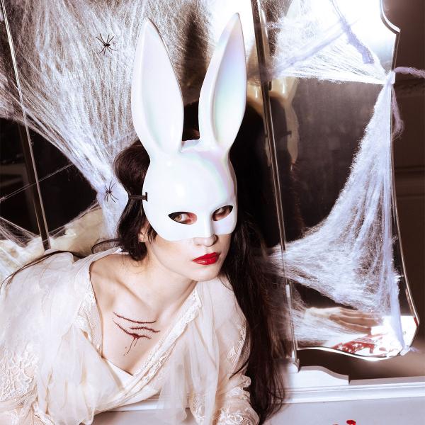 Kaninmaske Iriserende Hvid