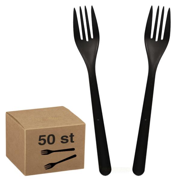 Sorte Plastikgafler 50-pak
