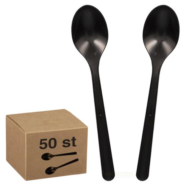 Sorte Plastikskeer 50-pak