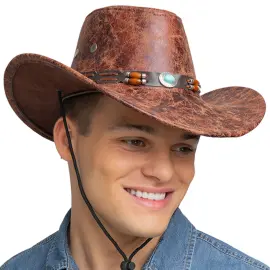 Cowboyhat Kunstl&aelig;der Brun